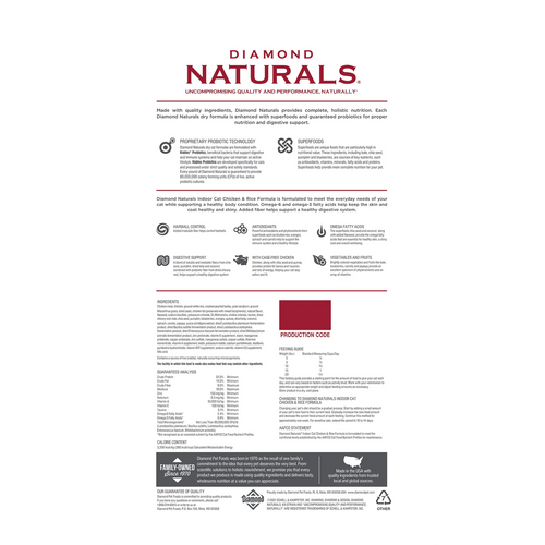 Diamond Naturals Indoor Chicken and Rice Dry Cat Food